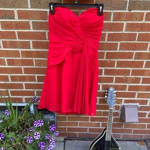 Faviana Formal Red Dress with Delicate Cape